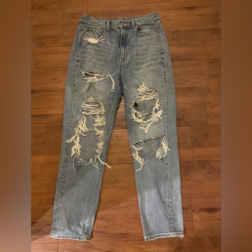 Highest Rise Ripped Mom Jeans